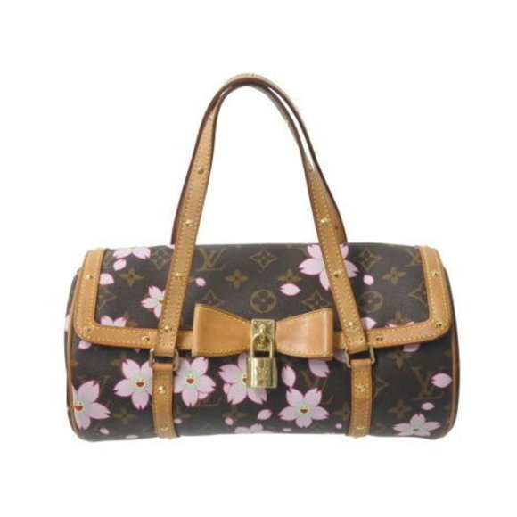 Louis Vuitton Cherry Blossom Papillon Handbag Brown Takashi Murakami - Picture 1 of 8